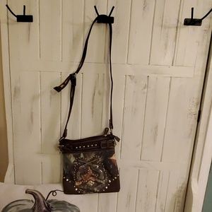 camo pistol cross body purse